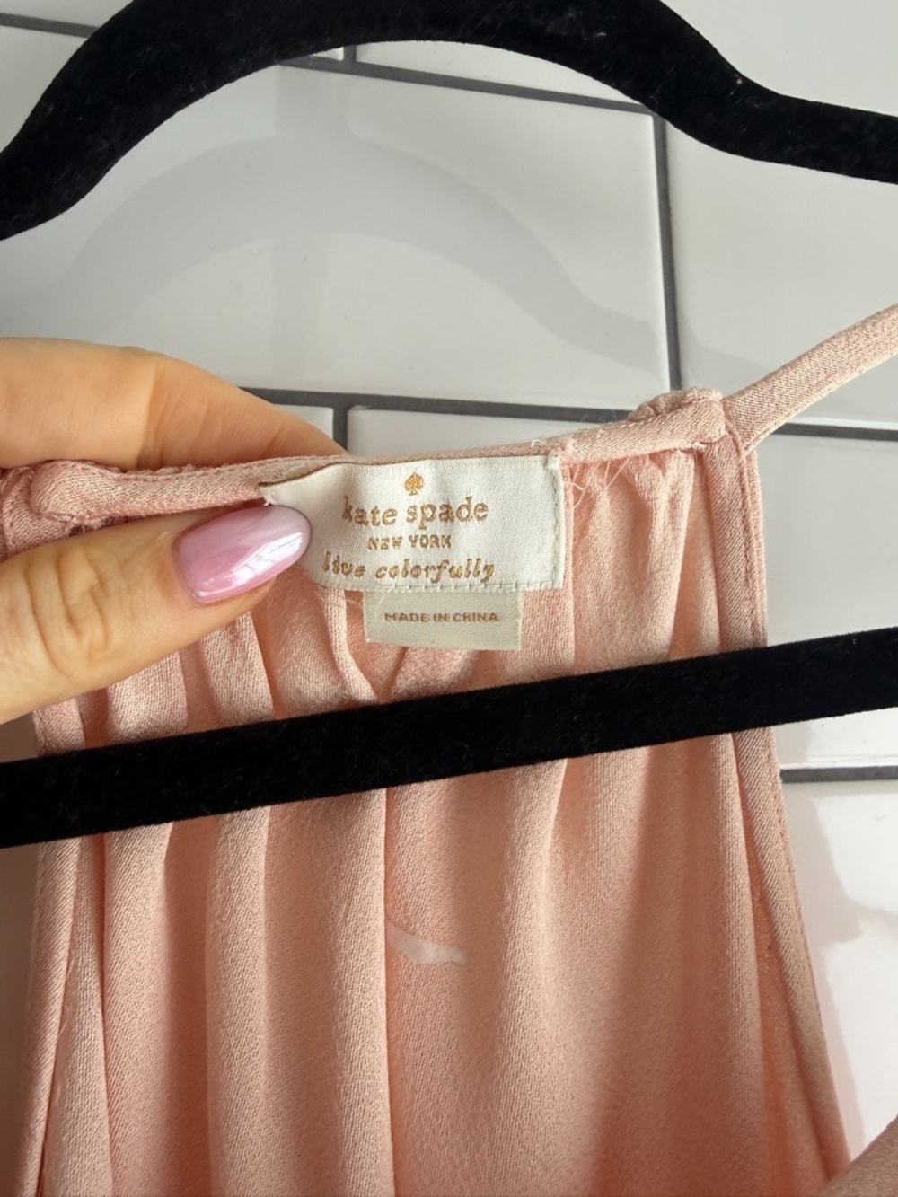 kate spade Blush Pink Ruffle Neck Dressy Sleeveless Blouse - Picture 2 of 3
